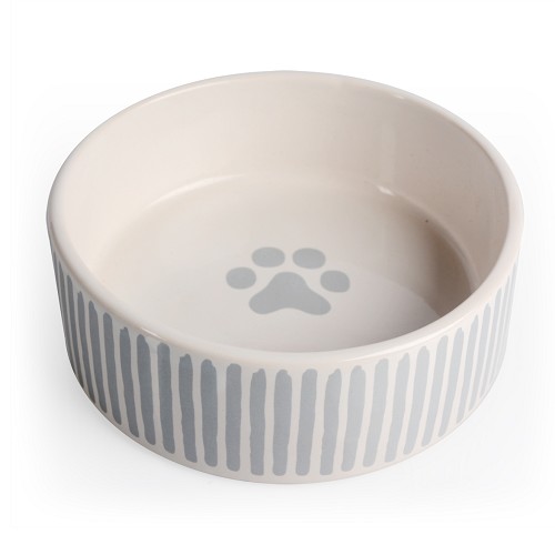 Tommi® Porcelain Bowl with Grey Stripes